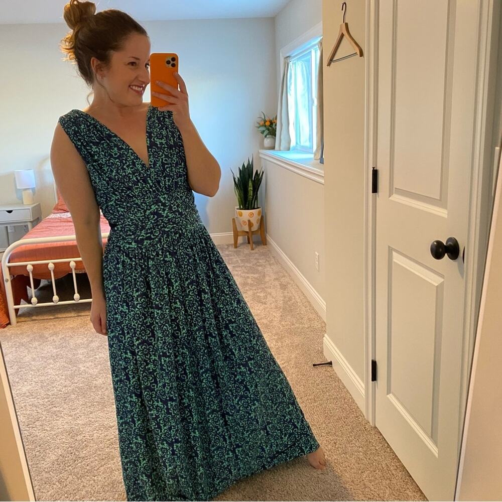 Chiara Boni La Petite Robe Blue Floral Maxi Dress Medium - Picture 9 of 16